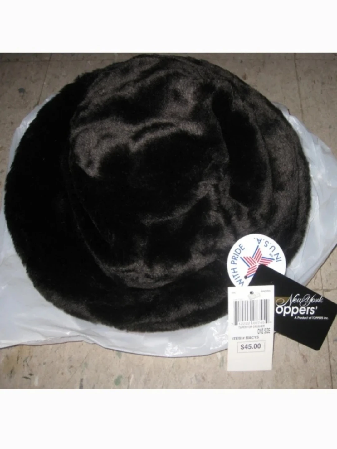 NEW w/Tags BROWN FUR-LIKE HAT, TOPPERS WOMEN RETAIL $48