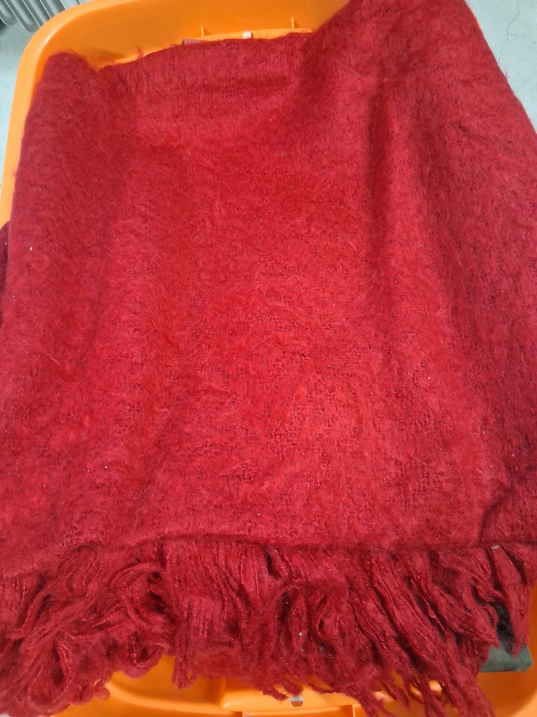 Red Blanket with Fringe