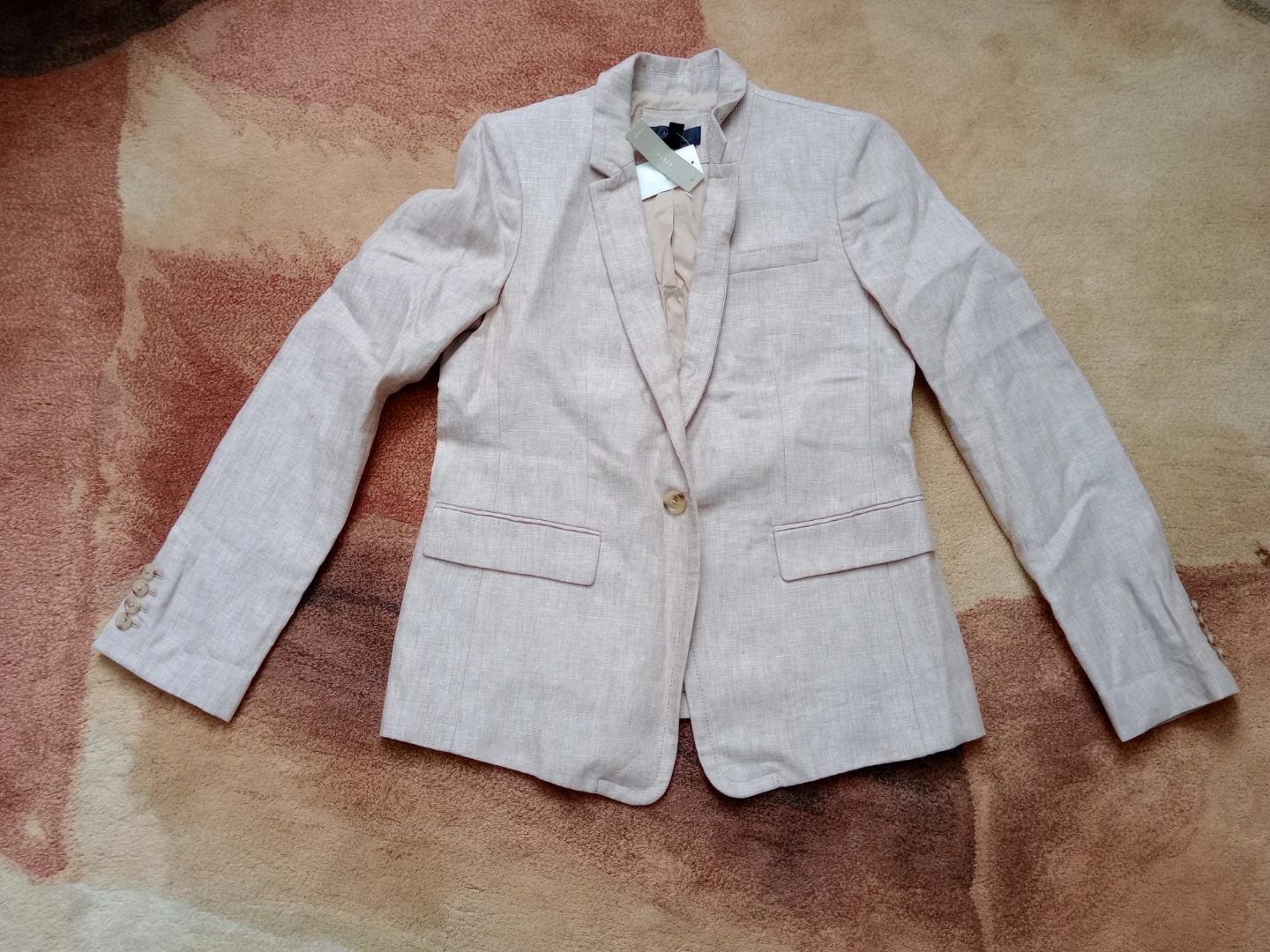 J.Crew Women's Beige Linen Blend Blazer Size 12