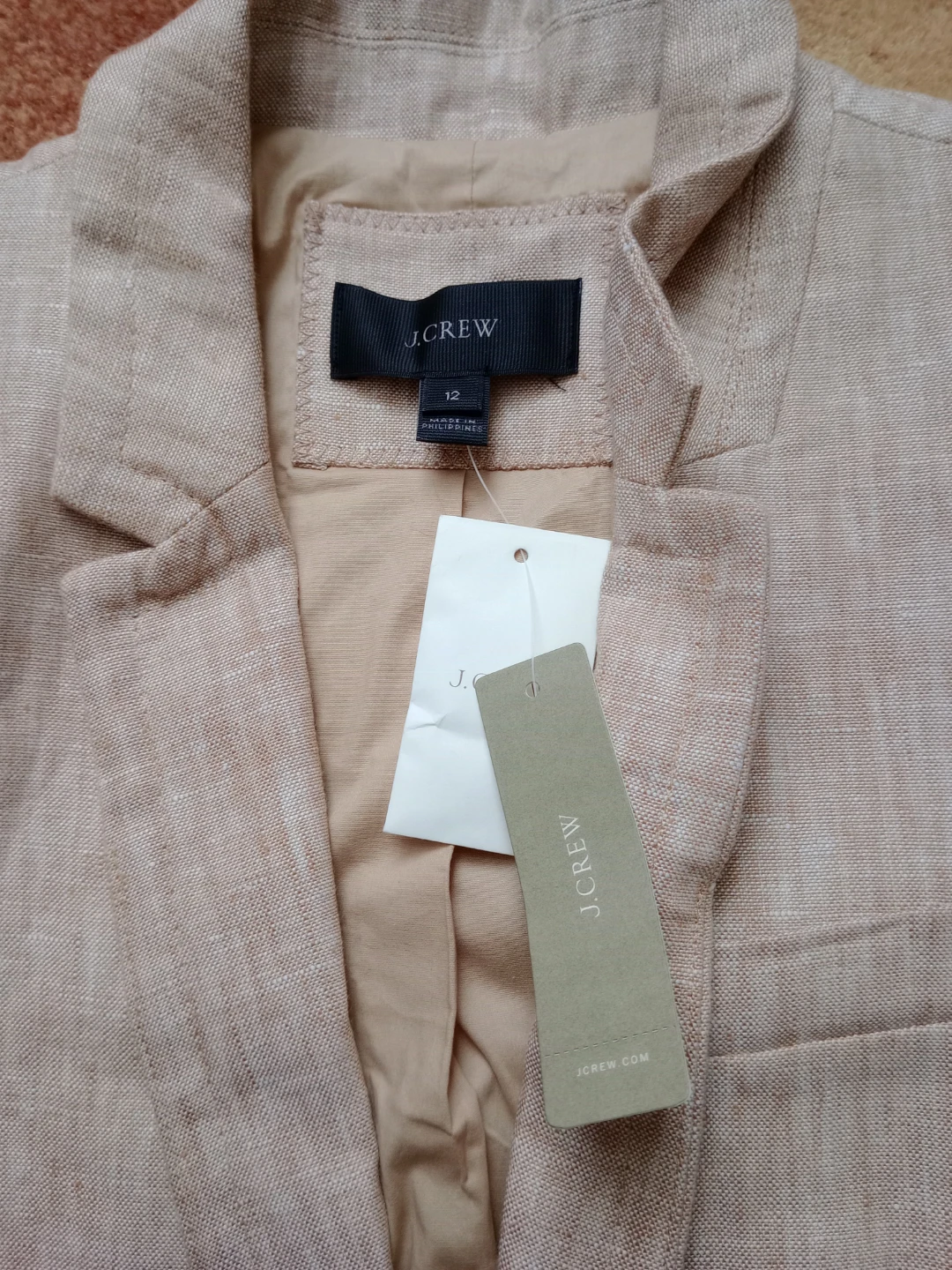 J.Crew Women's Beige Linen Blend Blazer Size 12 - photo 3