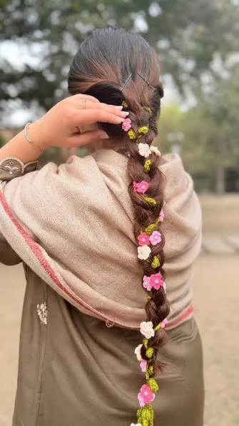 Crochet Flower Hair  Braids/ parandi - photo 2