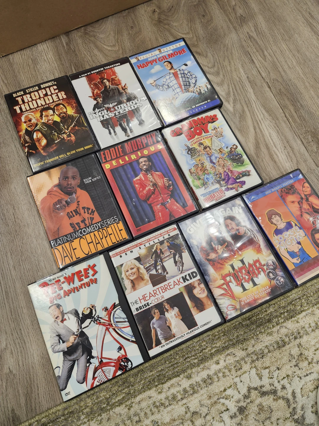 Comedy DVDs: Tropic Thunder, Inglourious Basterds, happy gilmore