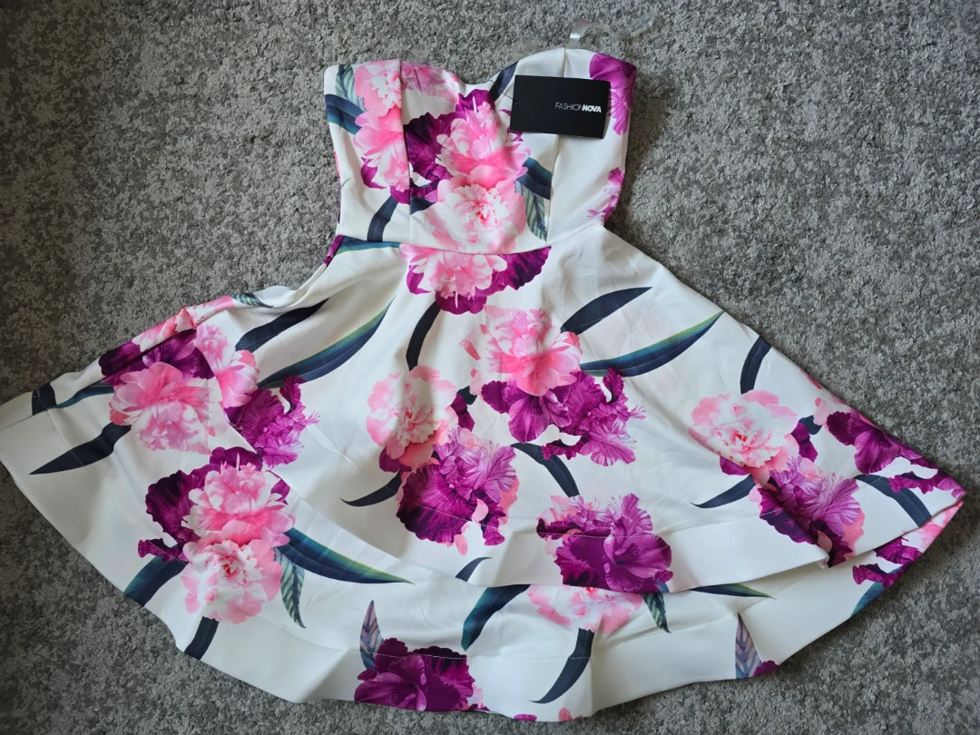 Fashion Nova Strapless Floral Dress