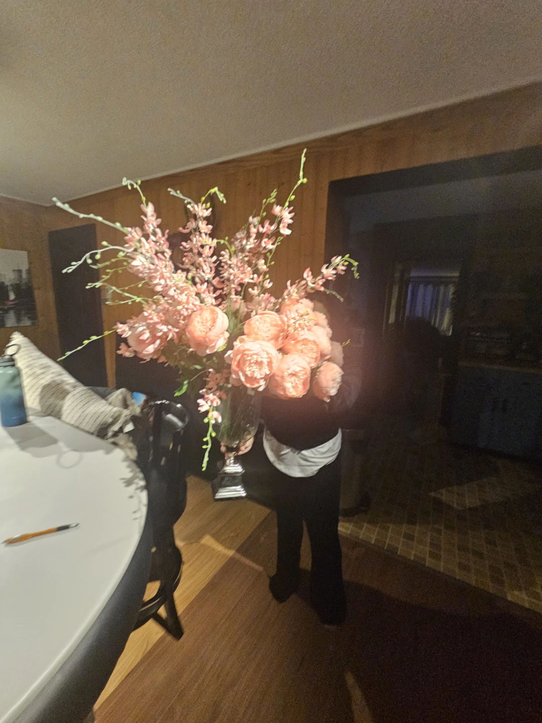 Large Peach Peony and Orchid Floral Arrangement - photo 3