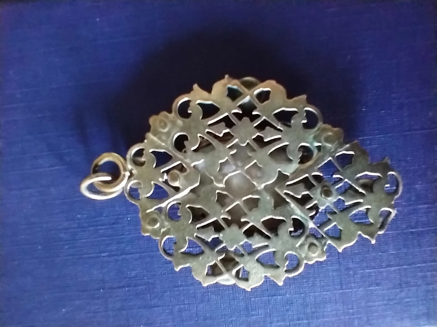 Vintage  Ornate Pendant with Blue Gems - photo 2