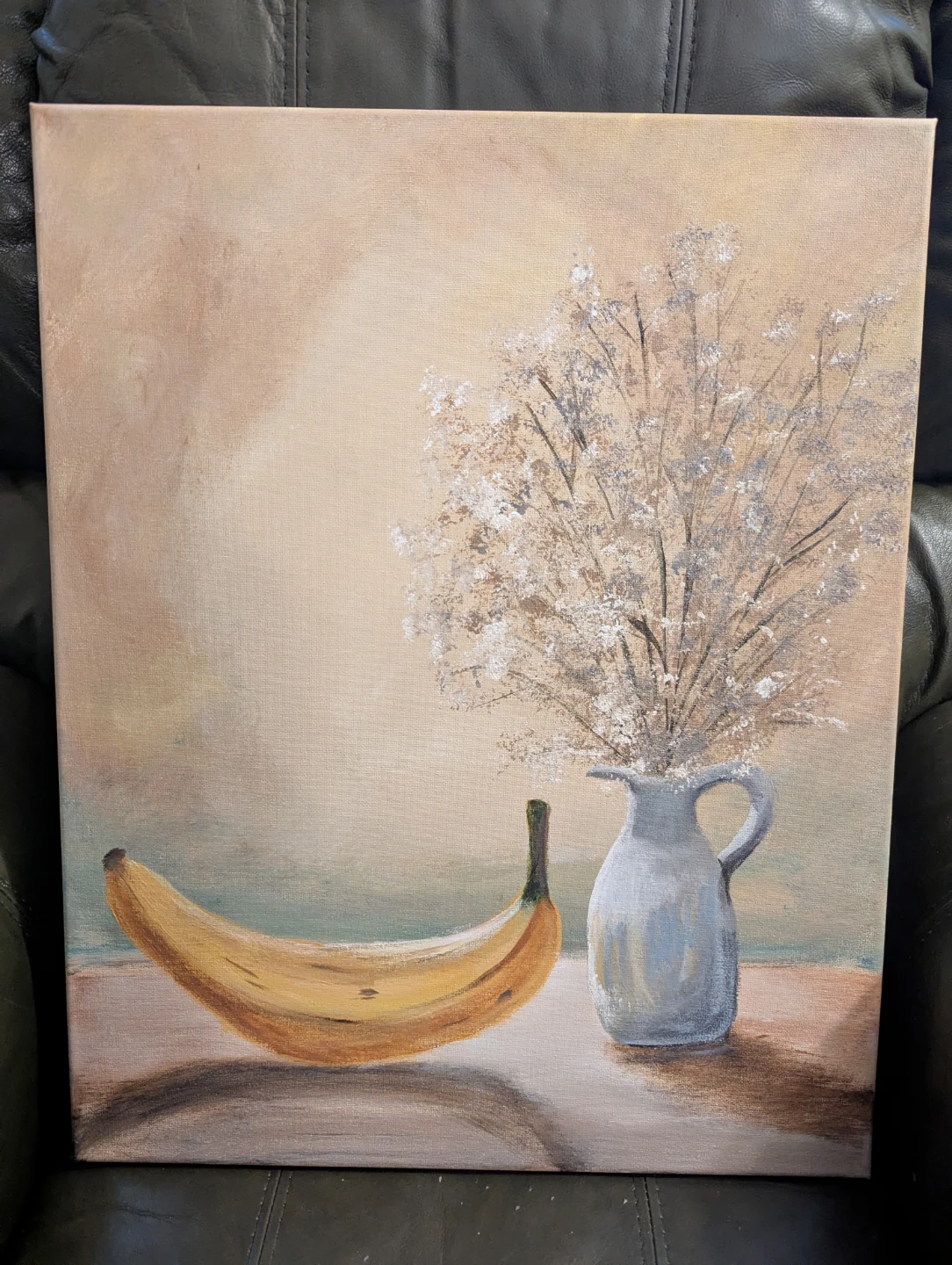 Still Life Painting of Banana and Babysbreath - photo 2