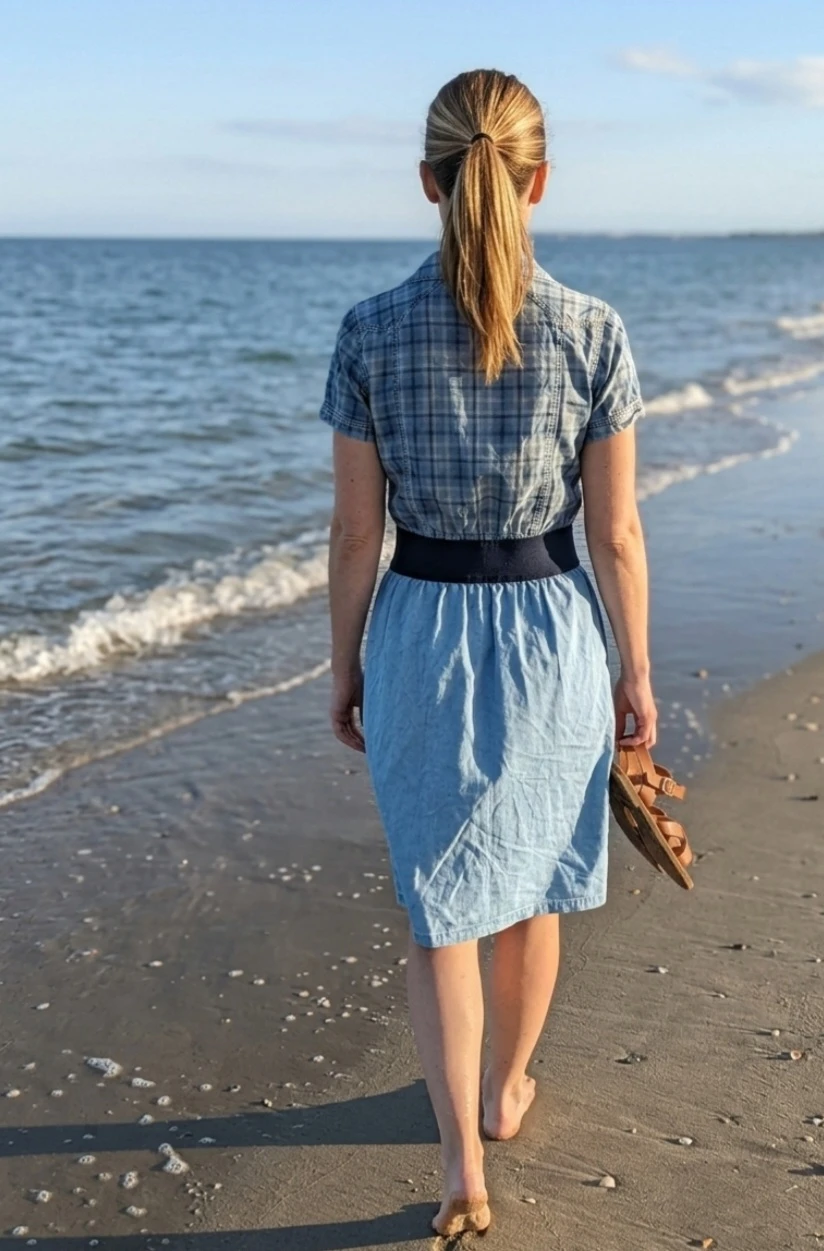MNG Women's Plaid Denim Shirt Dress - photo 2
