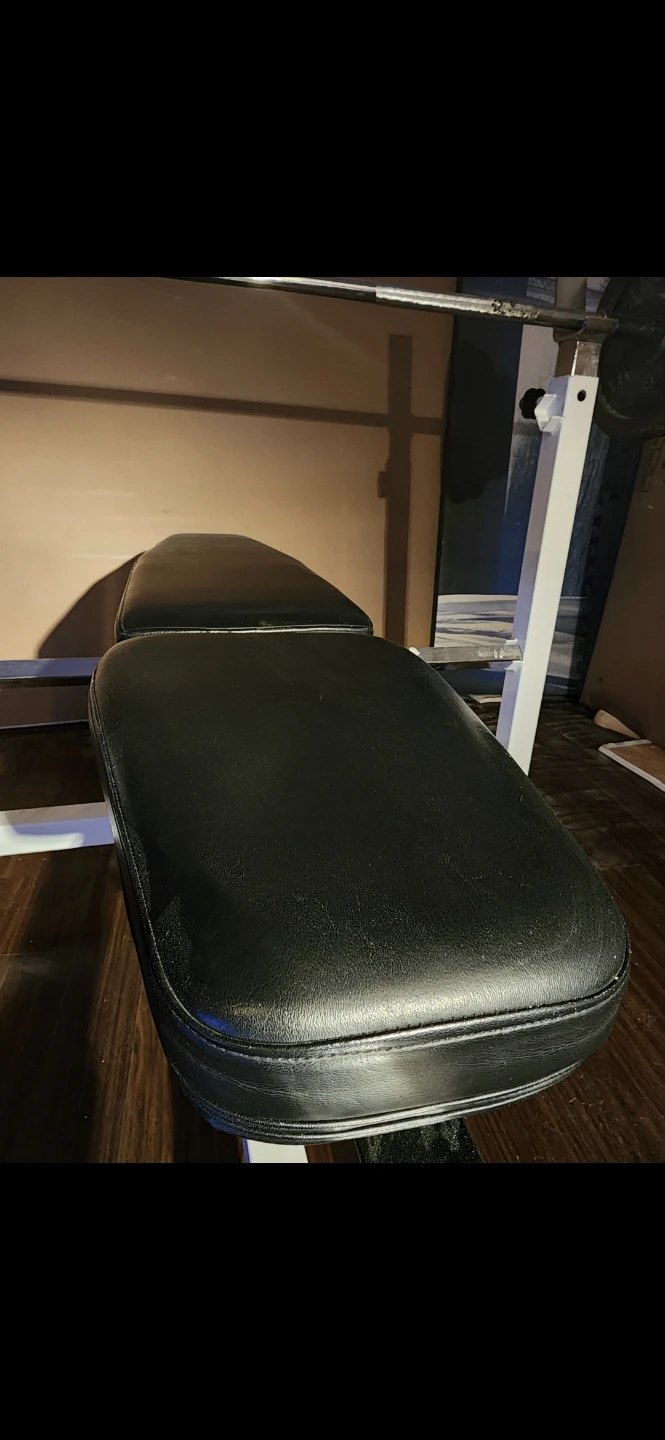 Adjustable Weight Bench with Barbell and Weights - photo 3
