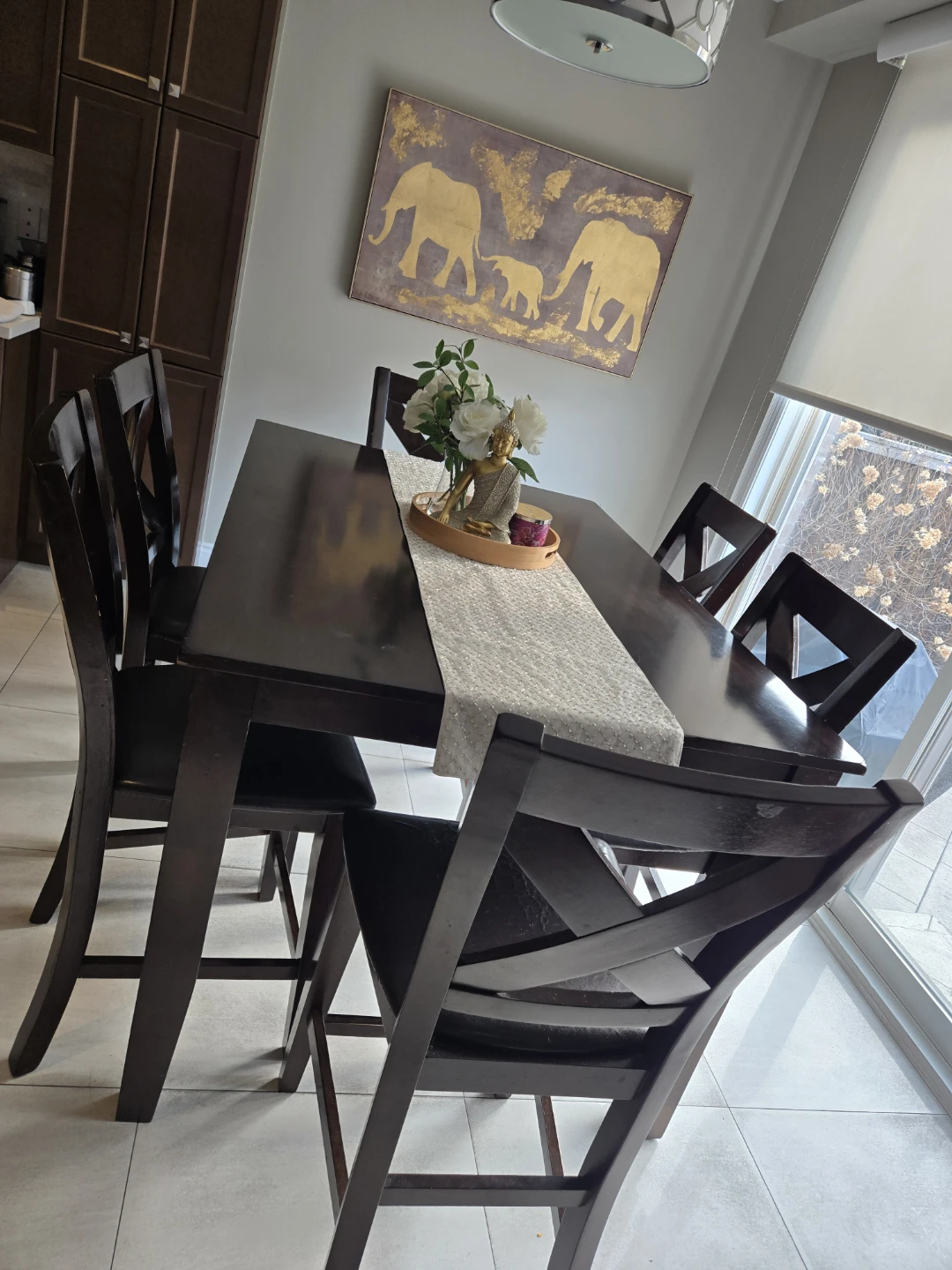 Dark Wood Dining Table with 6 chairs - photo 3