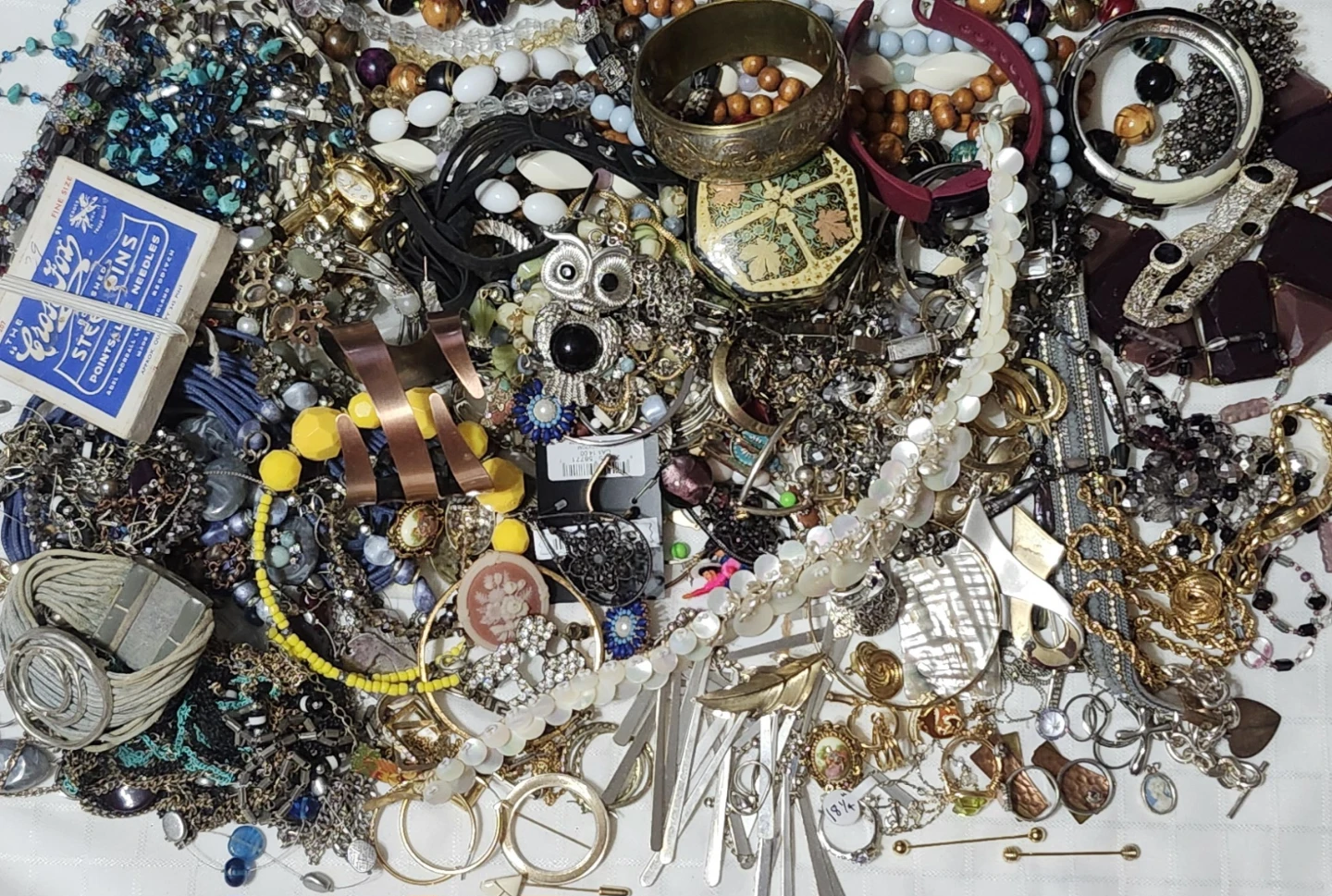 Huge Religious Jewelry lot. Some sterling pieces.