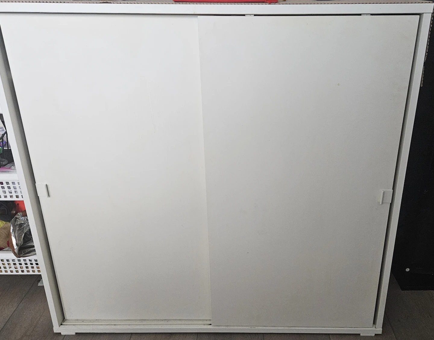 White Sliding Door Storage Cabinet - photo 3
