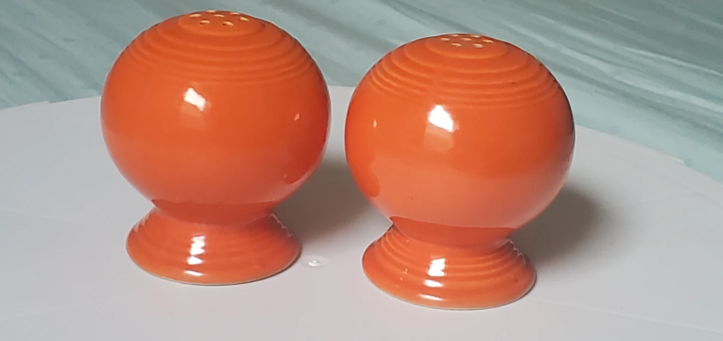 Vintage HLC Fiestaware Salt and Pepper Shakers "Radioactive" Red