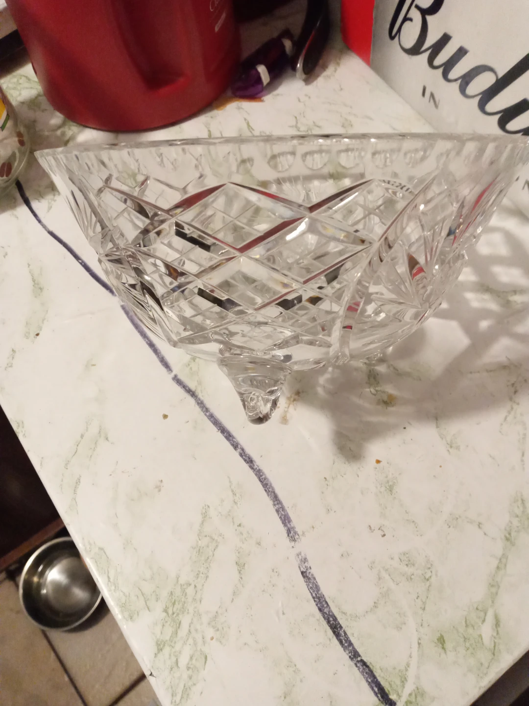 Crystal Cut Glass Fruit Bowl - photo 2