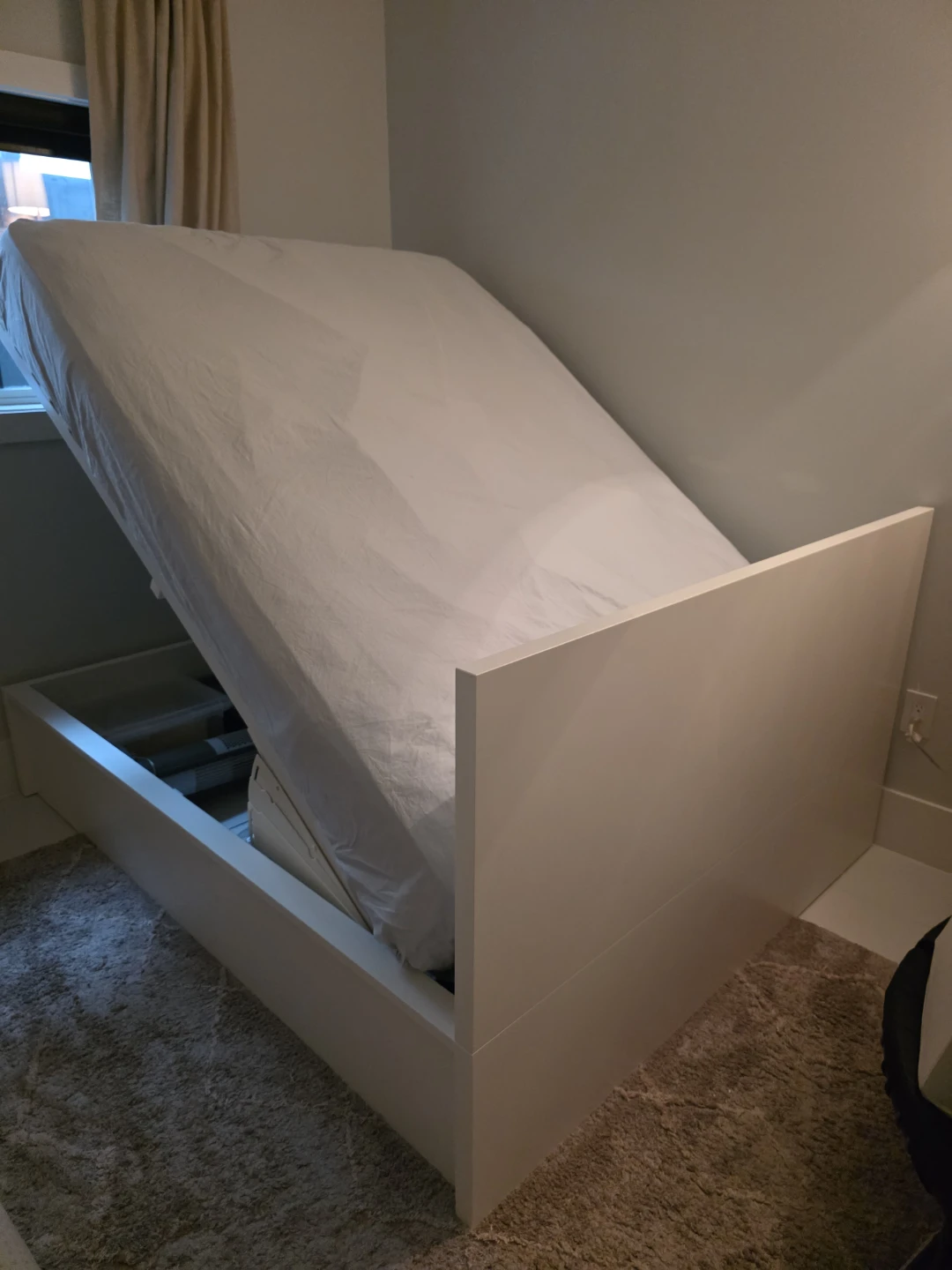 Ikea White Queen Storage Bed Frame - photo 2