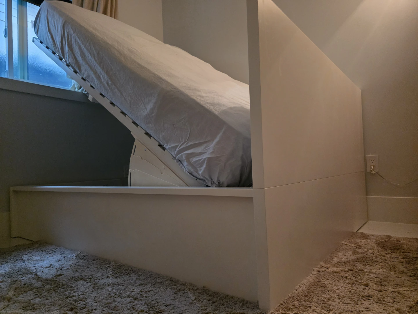 Ikea White Queen Storage Bed Frame - photo 3