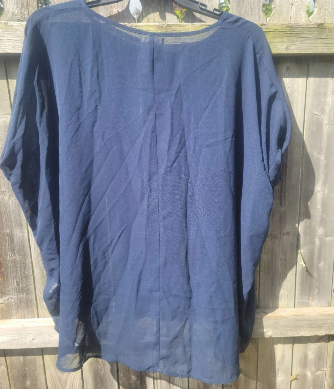 Silence + Noise Navy Blue Sheer Blouse - XS - photo 3