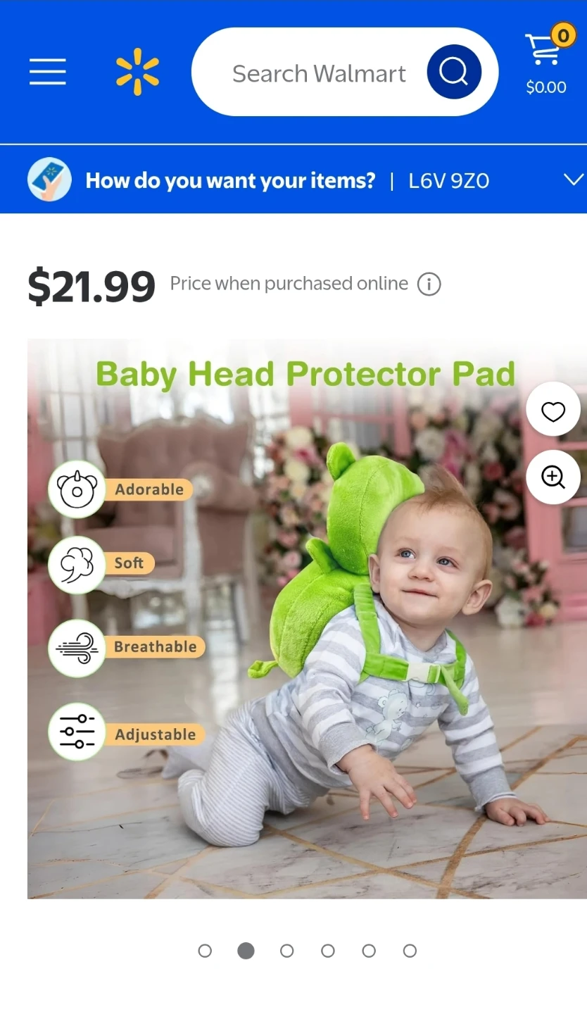 Baby Head Protector Pad - Green Frog