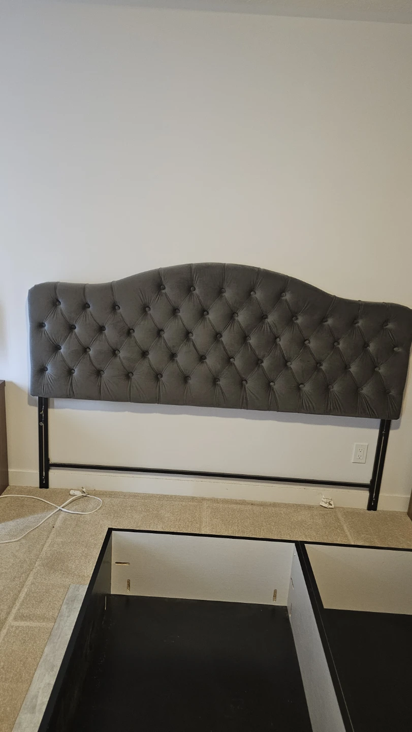 Grey Tufted Headboard