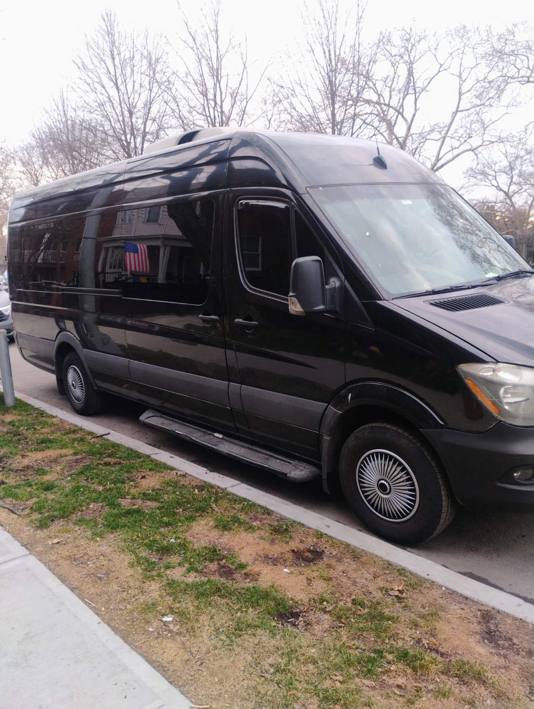 Black Mercedes-Benz Sprinter Van