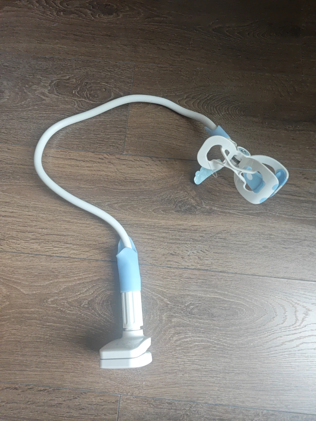 White Gooseneck Phone Holder with Clamp