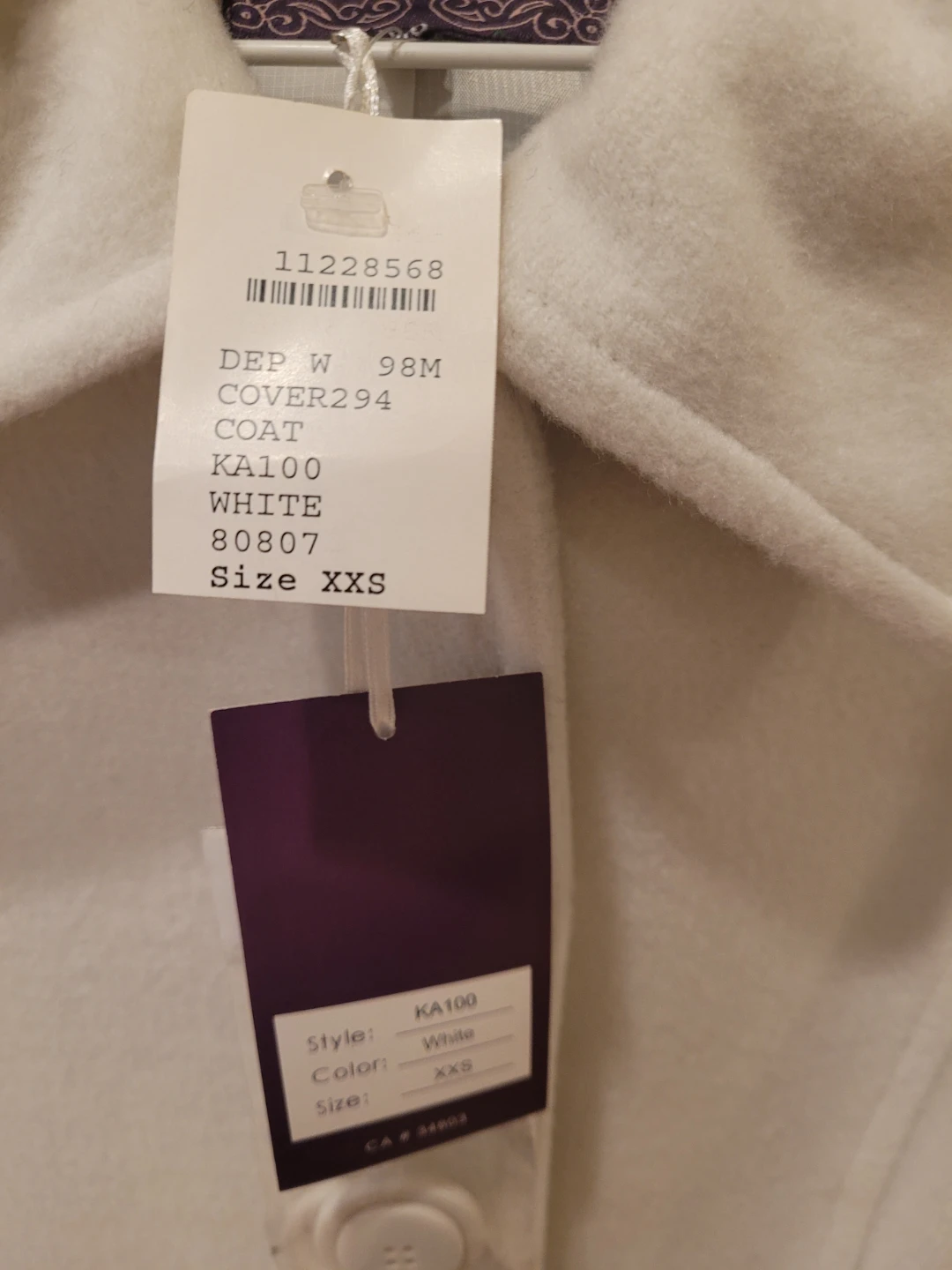 White XXS Coat - photo 3
