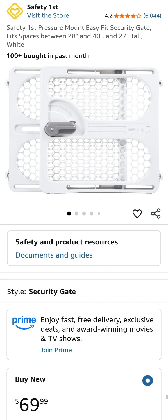 Safety 1st Pressure Mount Easy Fit Security Gate - photo 3
