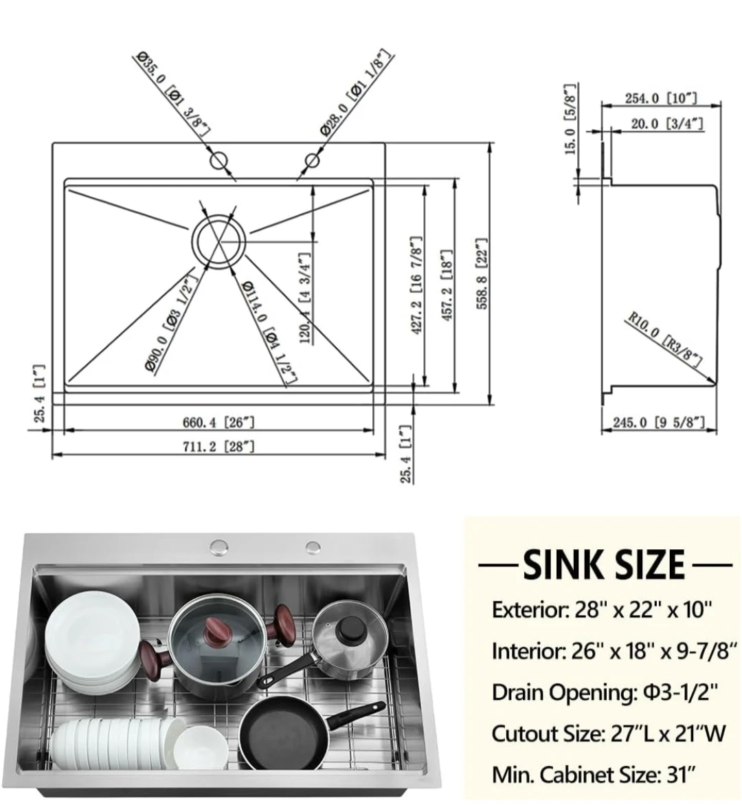 Stainless Steel Undermount Kitchen Sink - photo 5