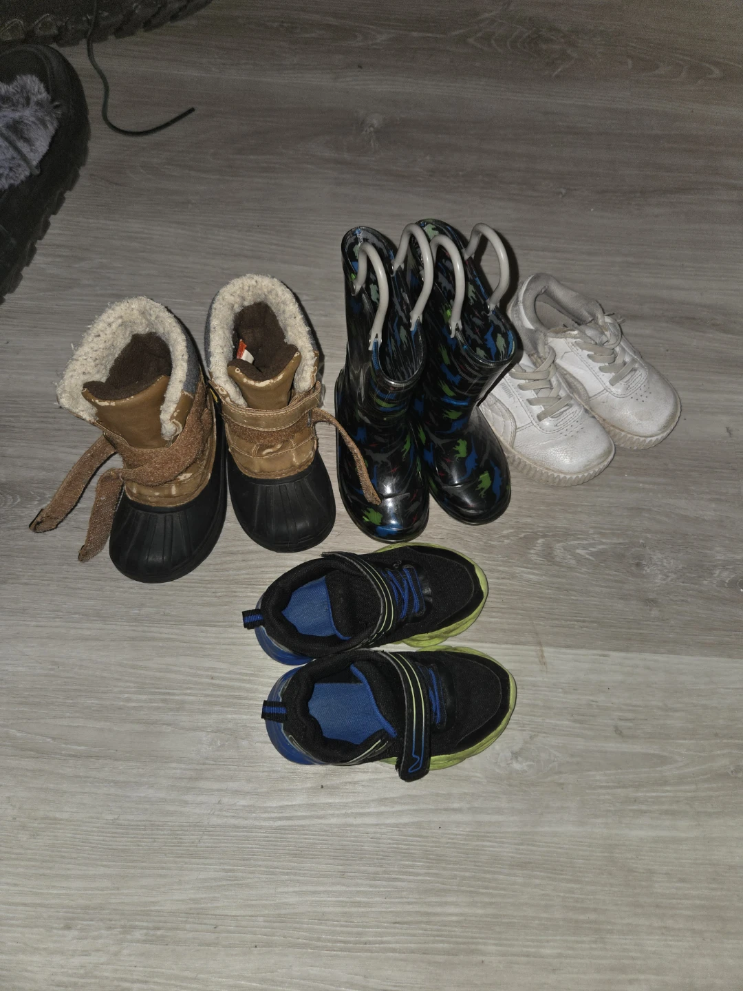 Kids Winter Boots, Rain Boots, and Sneakers Lot