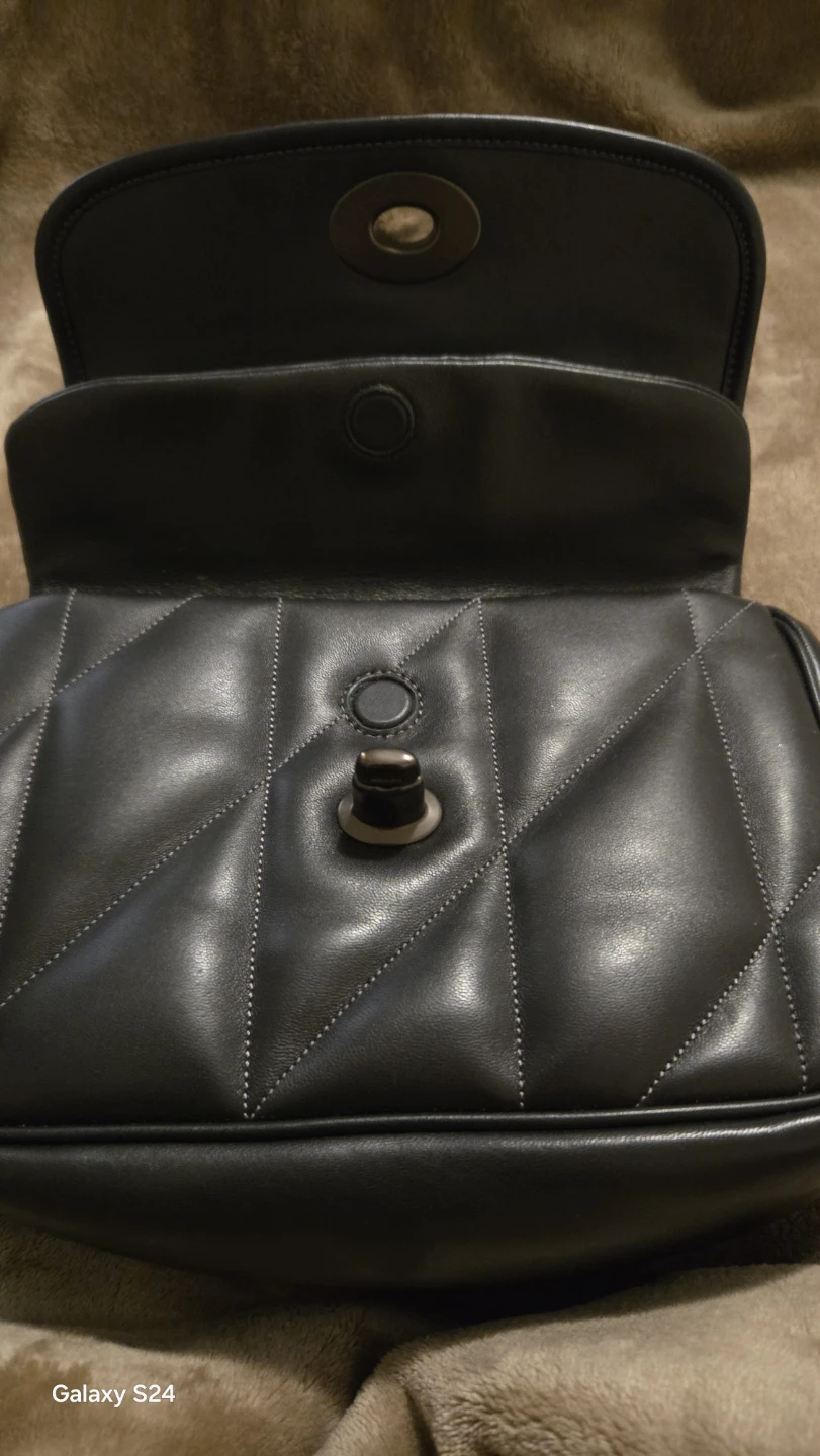 Coach Tabby 26 Black Quilted Leather Shoulder Bag with Chain - photo 2