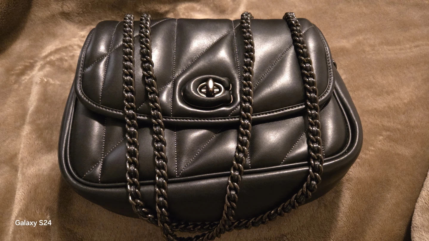 Coach Tabby 26 Black Quilted Leather Shoulder Bag with Chain - photo 4