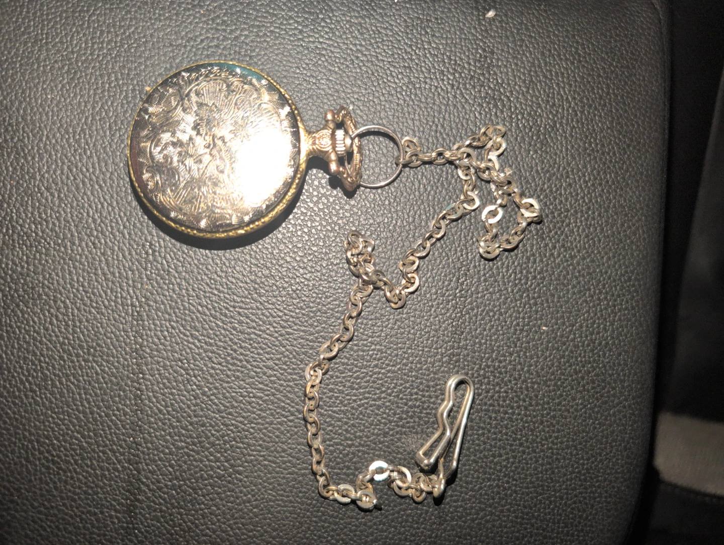Gold Tone Pocket Watch with Hockey Goalie Design - photo 3