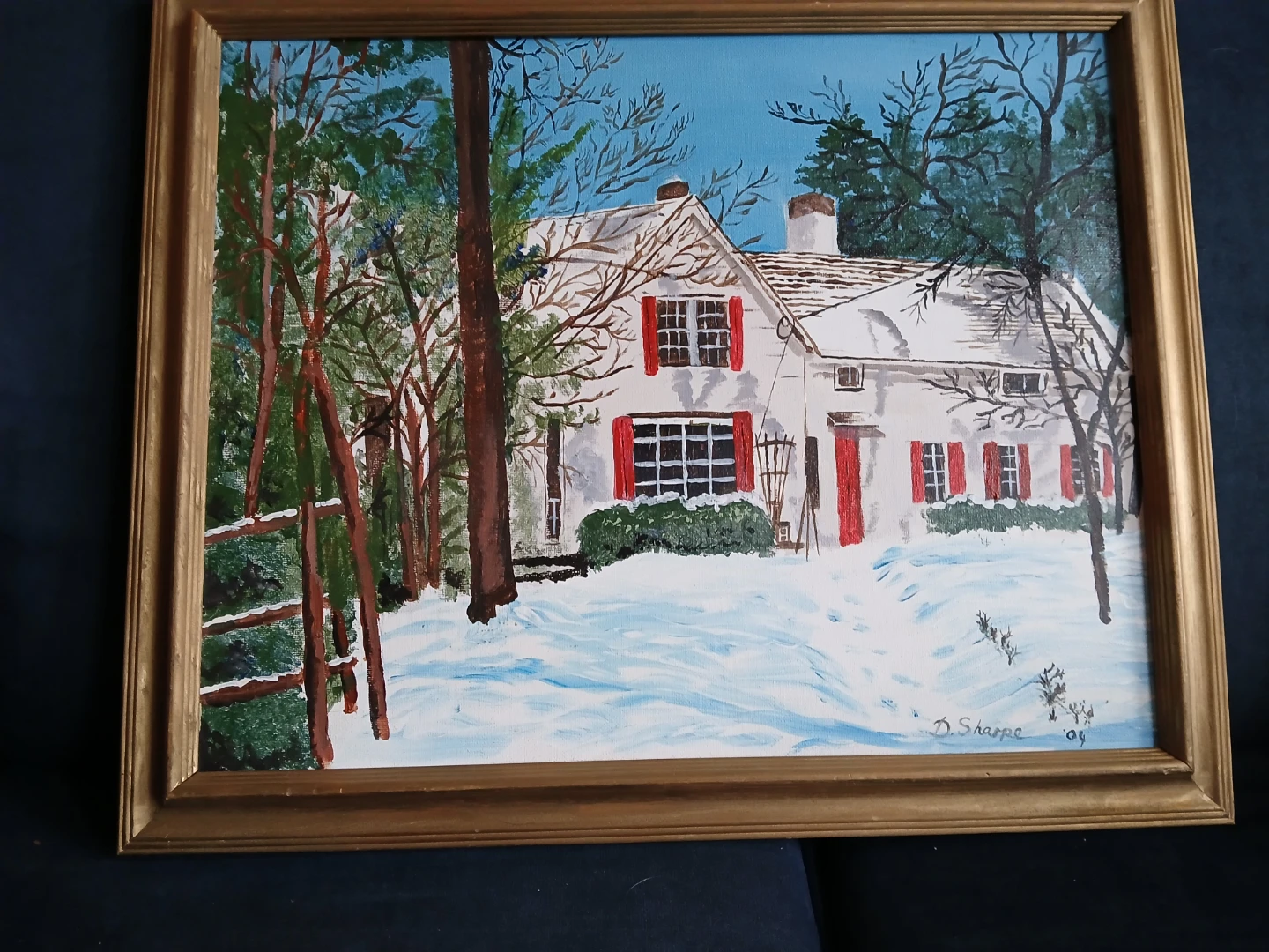 D. Sharpe Original Painting of Winter House