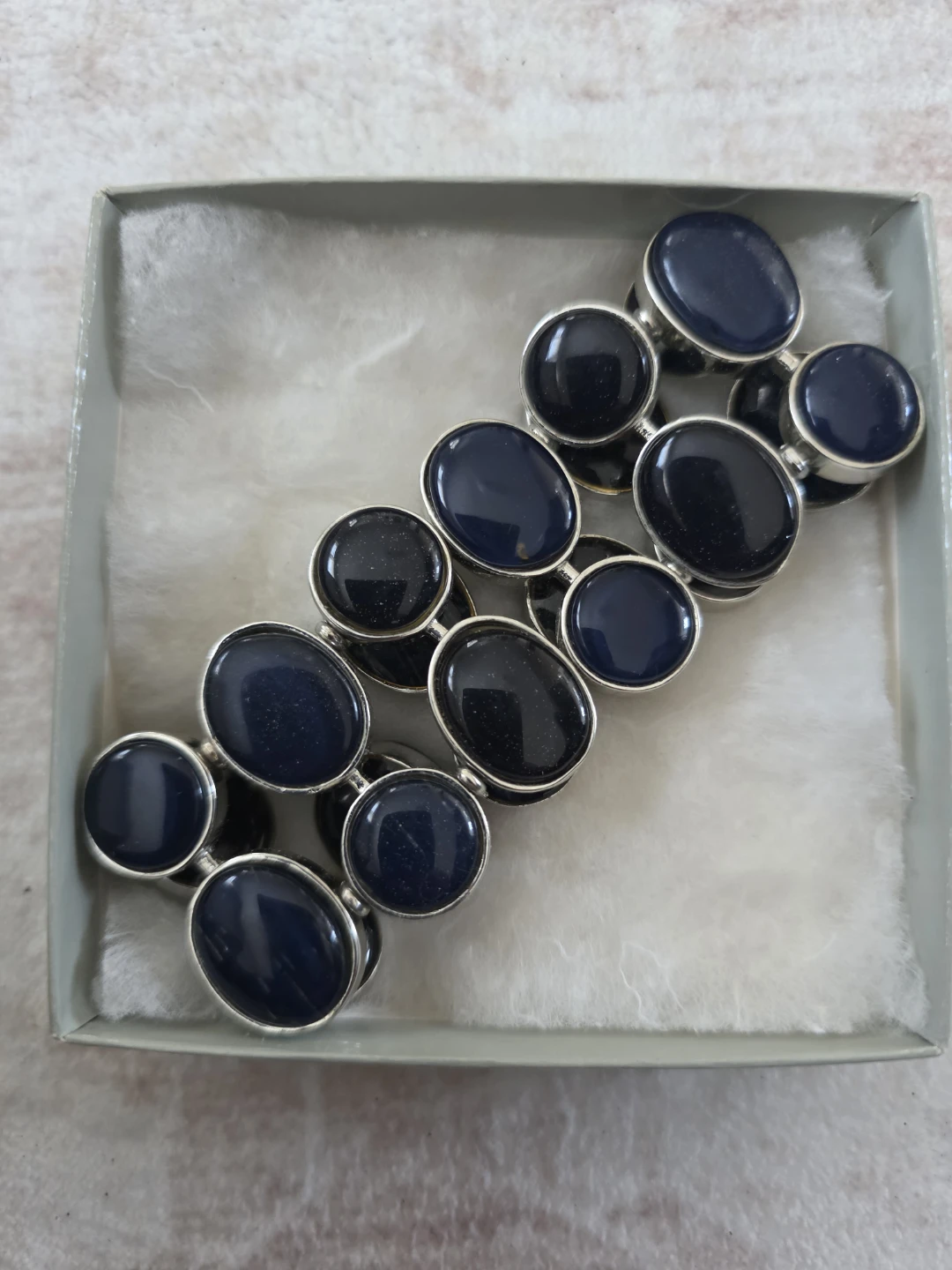 Blue and Black Stone Bracelet