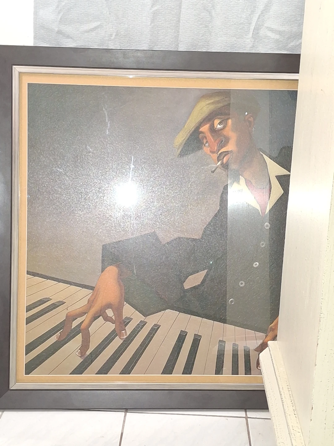 Framed Art Print of a Musician Playing Piano - photo 2
