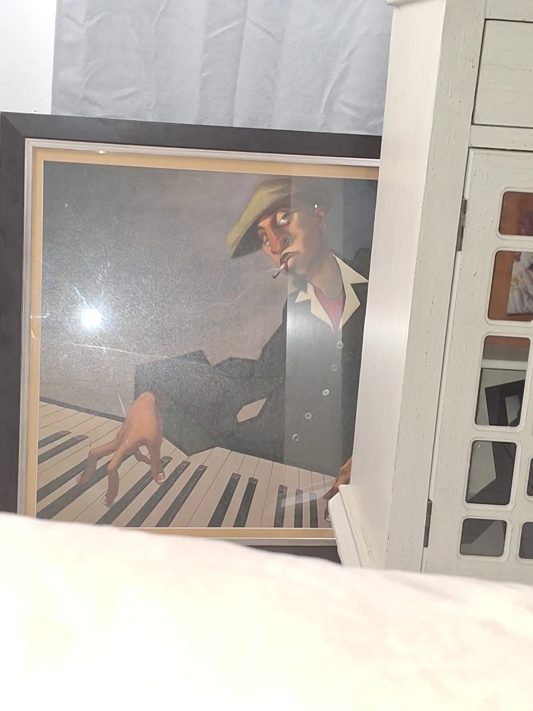 Framed Art Print of a Musician Playing Piano - photo 3