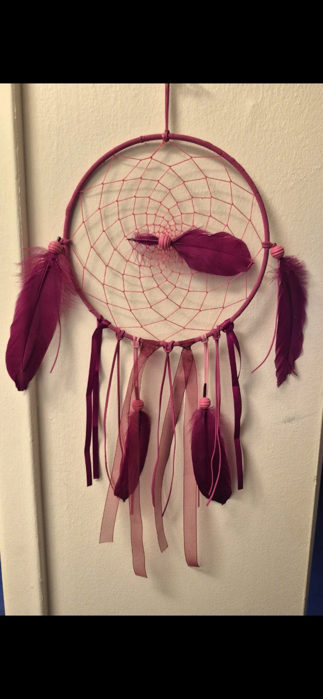 Handmade Macrame Dreamcatcher with Feathers and Beads - photo 2