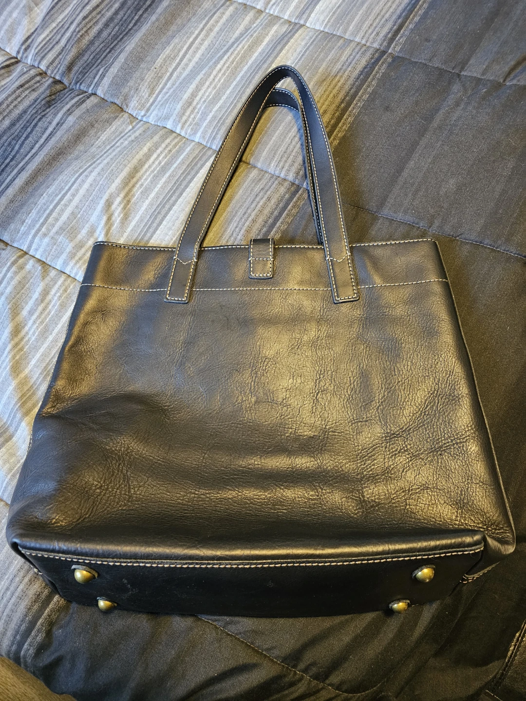Fossil Black Leather Tote Bag - photo 2
