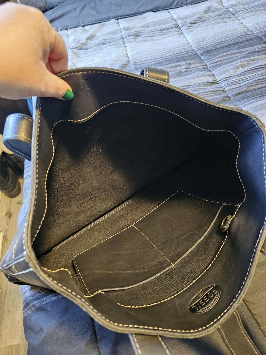 Fossil Black Leather Tote Bag - photo 4