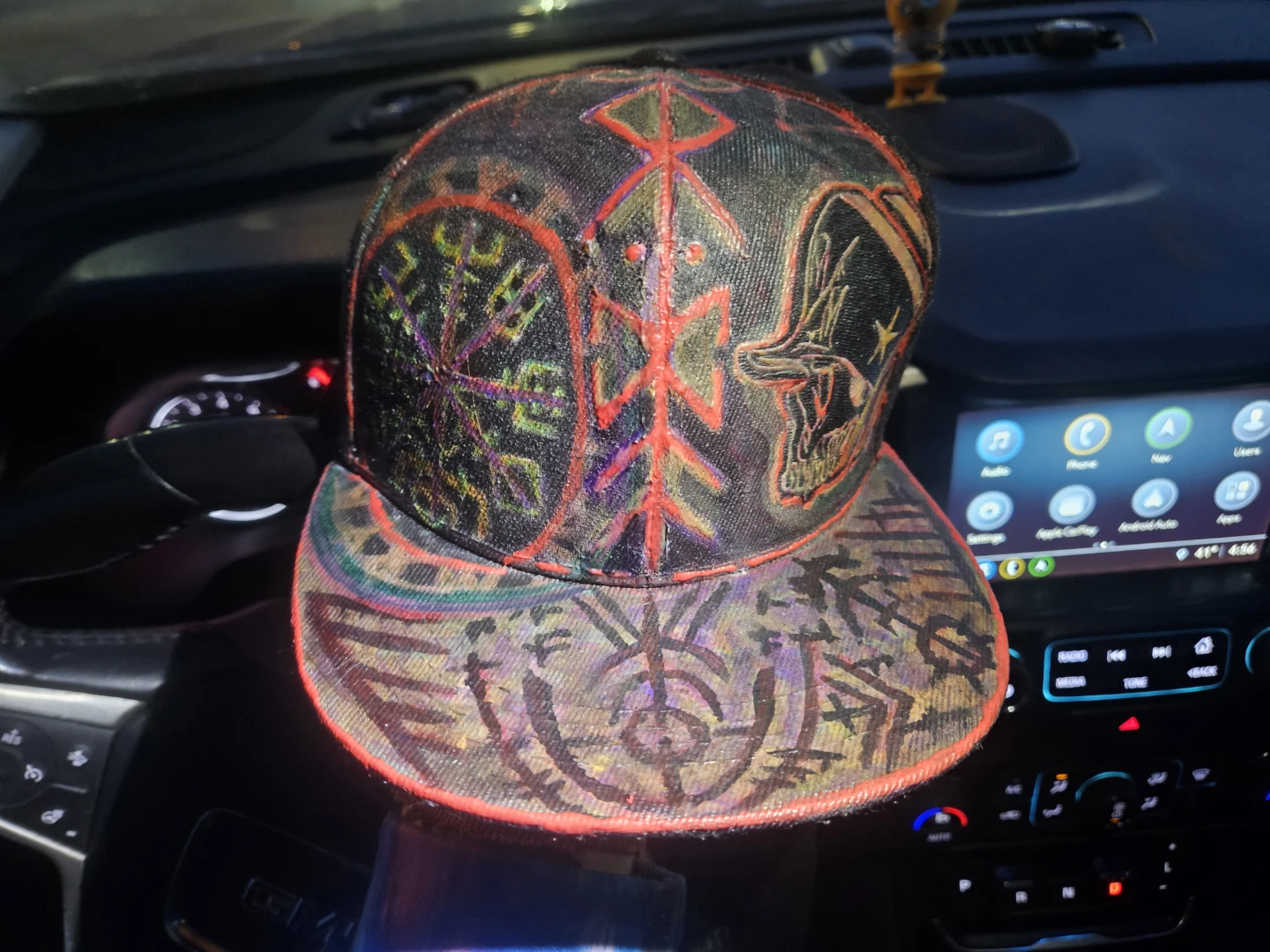 Metal militia Viking/Norse Runes snap back custom painted - photo 2