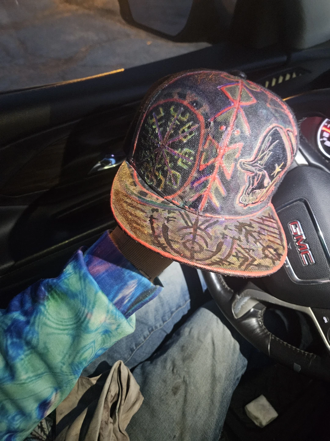 Metal militia Viking/Norse Runes snap back custom painted - photo 3
