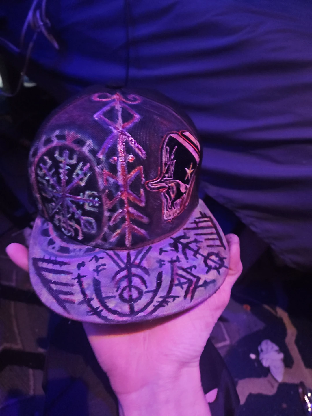 Metal militia Viking/Norse Runes snap back custom painted - photo 4