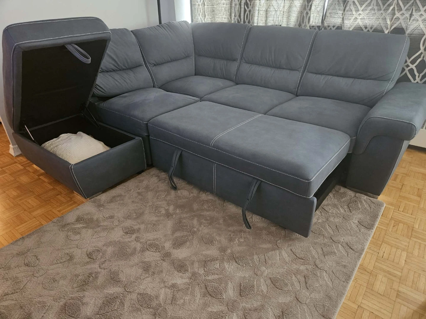 Grey Sectional Sofa with Storage - photo 3