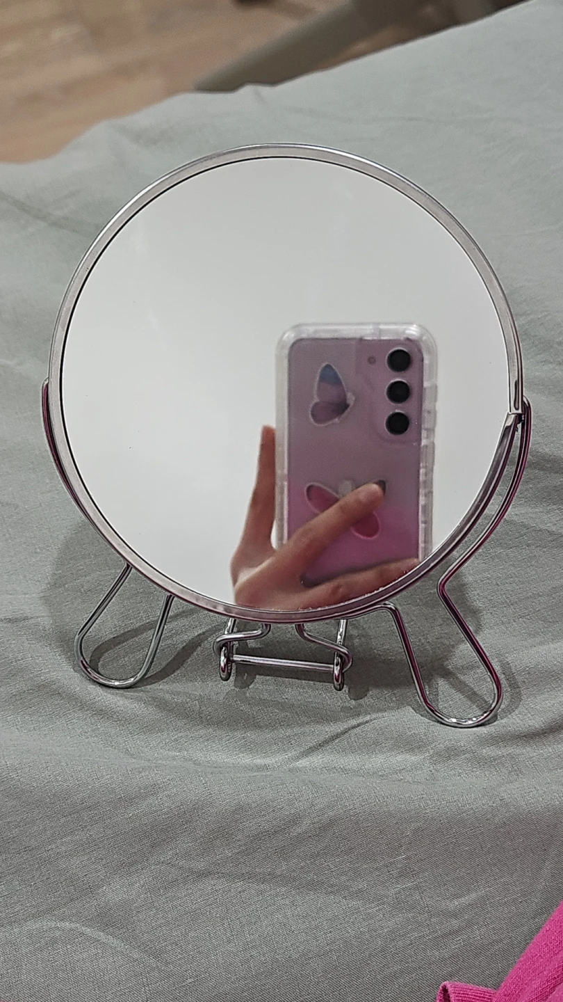 Silver Round double sided turnable Mirror - photo 2
