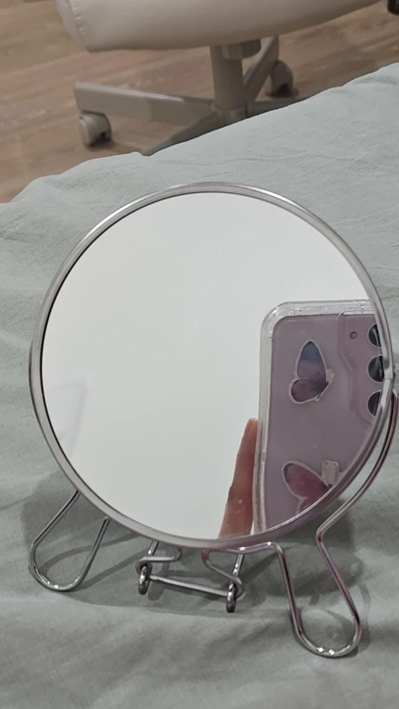 Silver Round double sided turnable Mirror - photo 4