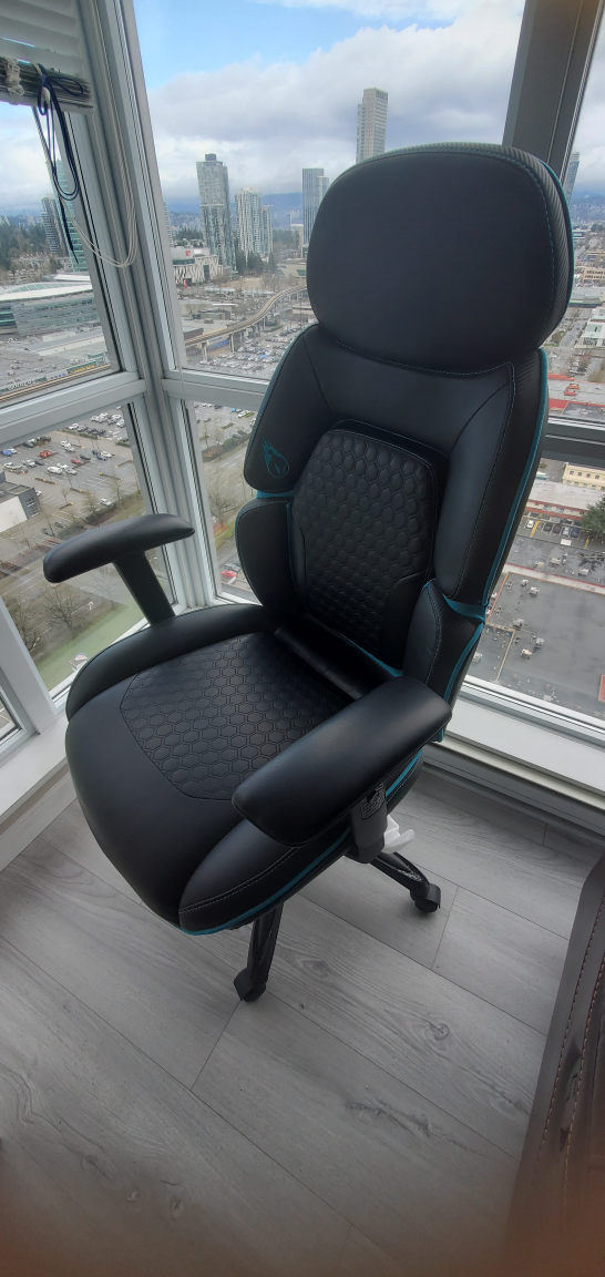 Centurion Gaming Chair with Adjustable Headrest Black and Blue - photo 3