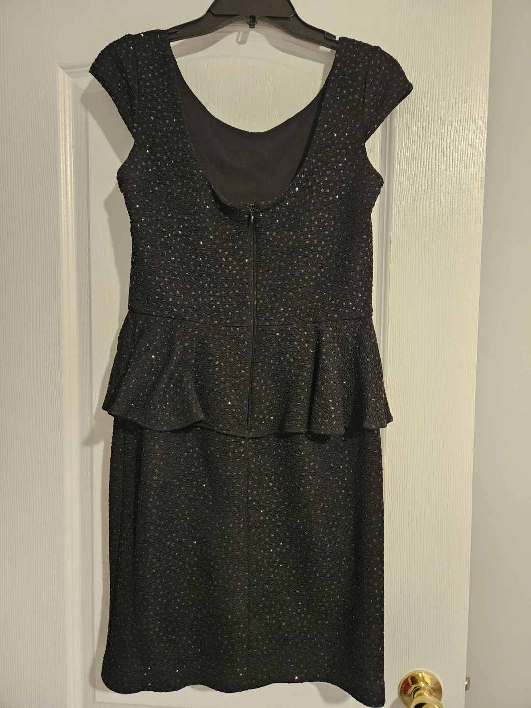 Hailey by Adrianna Papell Black Sequin Peplum Dress Size 10 - photo 2