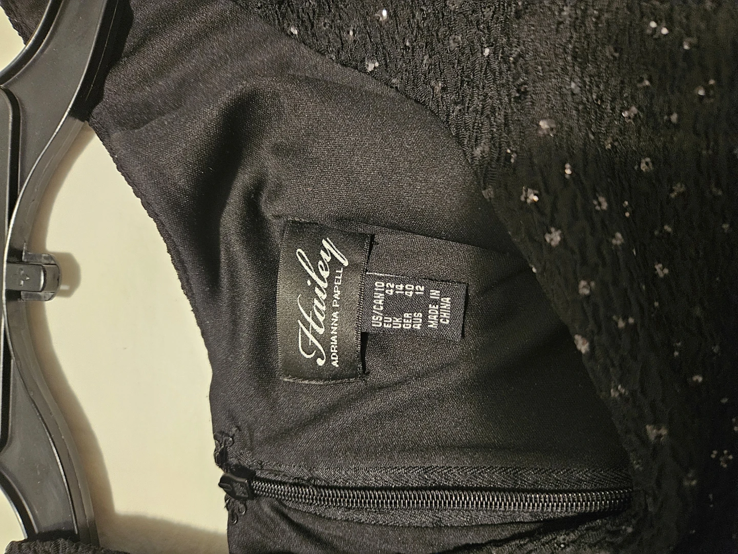 Hailey by Adrianna Papell Black Sequin Peplum Dress Size 10 - photo 3