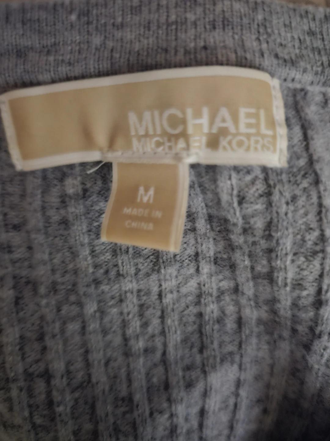 Michael Kors Grey Ribbed Cardigan Size M - photo 2
