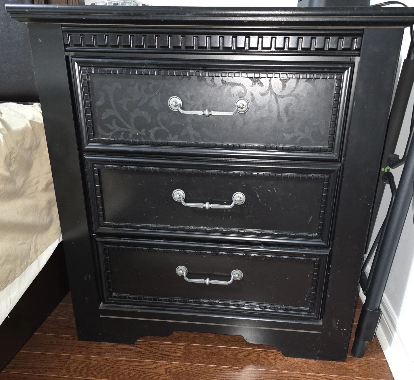Black Bedroom Furniture Set - Bed Frame and Dresser - photo 2