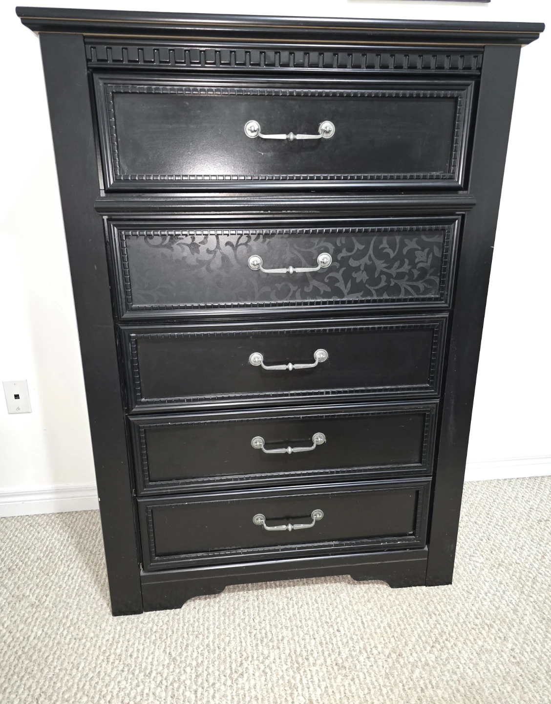 Black Bedroom Furniture Set - Bed Frame and Dresser - photo 3
